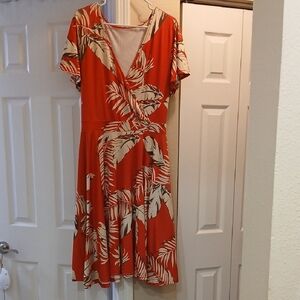 Source Unknown Red and White Flutter Sleeve Midi Sundress
